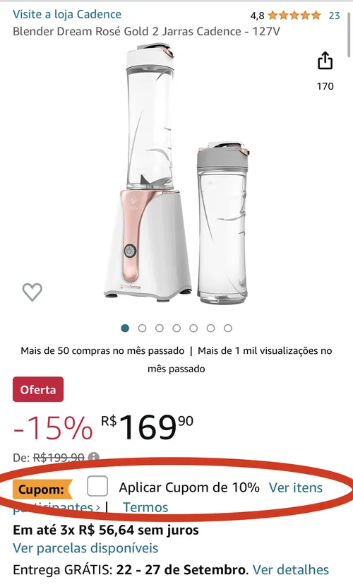 Imagem na descrição da promoção