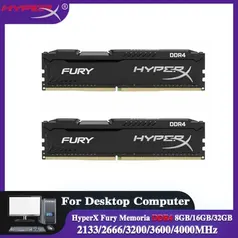 [Moedas R$175] Memória RAM HyperX Fury DDR4 16GB, 3200MHz