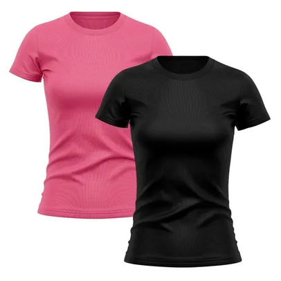 Kit 2 Camiseta Feminina Dry Proteção Solar UV Lisa Treino Academia Passeio Ciclismo Camisetas