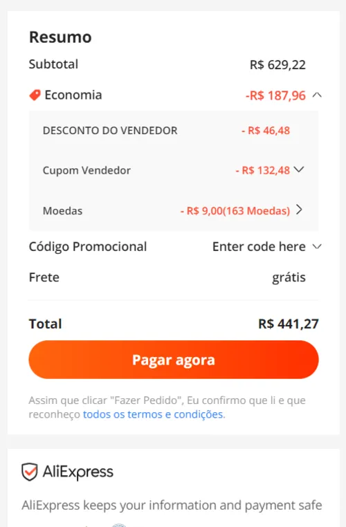 Imagem na descrição da promoção