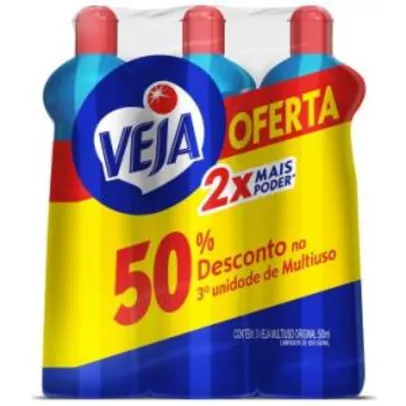 Kit com 3 Veja Multiuso Original 500ml - R$5,70