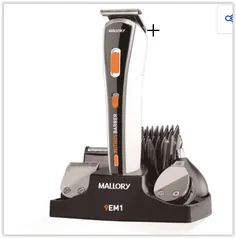 Aparador de Pelos Mallory Mithos Barber 9 em 1 Preto/branco - Bivolt | R$ 85