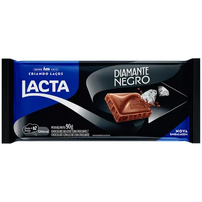 ( 4 unidades )Chocolate Lacta Diamante Negro 90g