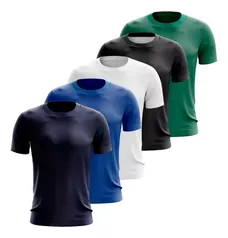 Kit 5 Camisetas Masculina Slim Fit Básicas Algodão Premium 