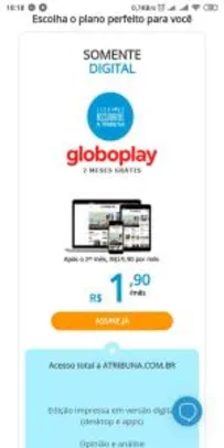 Assine A Tribuna e ganhe 2 meses de globoplay