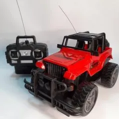 Carro vermelho Controle Remoto Jipe Possante Offroad Extreme 7funções | R$50