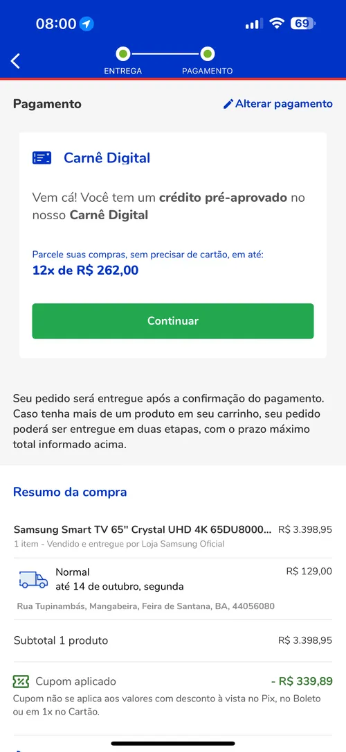 Imagem na descrição da promoção