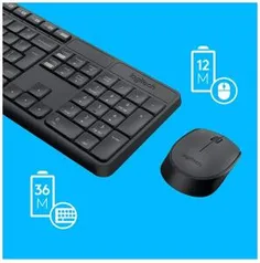 Combo Teclado e Mouse sem fio Logitech MK235 com Conexão USB, Pilhas Inclusas e Layout ABNT2 R$109