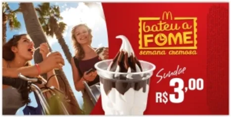 [Mc Donalds] Sundae por R$ 3