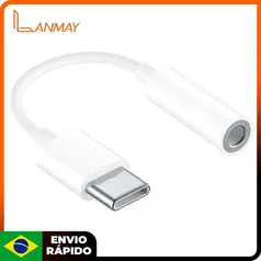 [Moeda R$ 10.62 / Brasil ] Adaptador Tipo C Para P2 Para Fones de Ouvidos 3.5 mm 