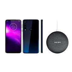 Google Nest Mini – Carvão + Smartphone Motorola One Macro Azul Espacial 64GB - Android R$1.348