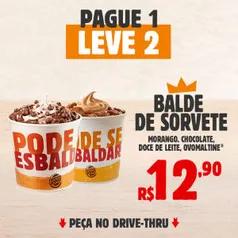 2 Baldes de Sorvete por R$12,90