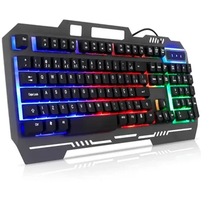 Teclado Gamer semi mecanico abnt2 para pc computador ps4 notebook iluminado led usb de metal