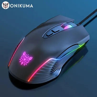 ONIKUMA - Mouse Gamer Wired, 6 Níveis Ajustáveis, 6400 DPI, 7 Botões 