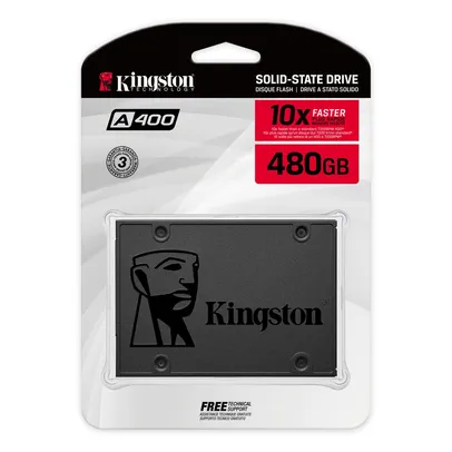 SSD Kingston A400 480GB - 500mb/s para Leitura e 450mb/s para Gravação | R$367