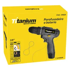 Parafusadeira portátil Titanium 12V com bateria recarregável - Bivolt