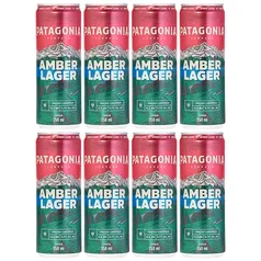 Cerveja Patagonia Amber Lager Lata Sleek 350ml - 8 Unidades