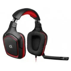 Headset Gamer Logitech G230, Preto/Vermelho