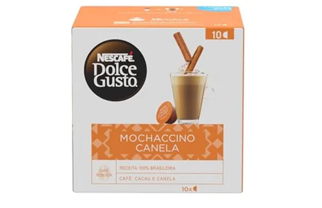 10 CAIXAS NESCAFÉ DOLCE GUSTO Café em Cápsula Mochaccino Canela 10 Cápsulas 172g