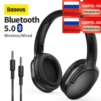 Fone de Ouvido Baseus D02 Pro Wireless Headphones Bluetooth Earphone 5.0