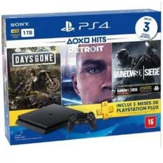 Console Sony PlayStation 4 Slim 1TB + 1 Controle + 3 Jogos Preto