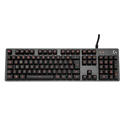 Teclado Mecânico Gamer Logitech G413 Carbon com Layout ABNT2, Iluminação Vermelha, USB Passthrough e Switch Exclusivo Romer-G