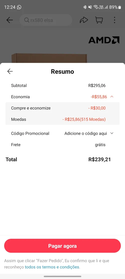 Imagem na descrição da promoção