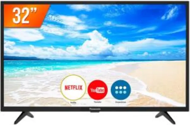 Smart TV LED HD 32” Panasonic Media Player 2 HDMI 2 USB TC-32FS500B | R$966