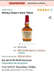 [PRIME] Whisky Maker's Mark 750ml | R$122