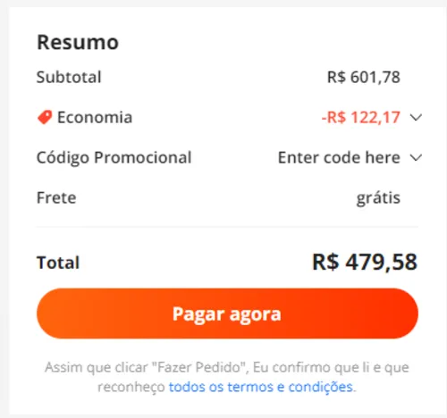 Imagem na descrição da promoção