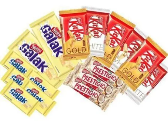 Kit De Chocolates Nestlé Páscoa Chocolates Branco | R$ 2