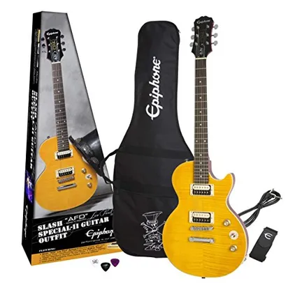 (PRIME DAY) Guitarra Epiphone Les Paul Special Slash AFD Signature Amber, com Bag + Palhetas Cabo e Correia | R$2.100