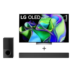 (Primeira Compra + Pix) Combo Smart TV LG OLED evo C3 55” 4K + Soundbar SNH5