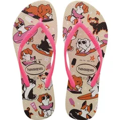 Chinelo Havaianas Slim Pets bege (tamanho 37/38) | R$12