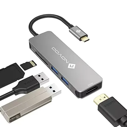 [Compra internacional] Hub USB C, USB 3.0 para 4K HDMI,para Macbook Pro (5 em 1)