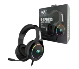 Headset Gamer Havit H2232D com Microfone Preto com Iluminação RGB USB e P2 - HV-H2232D