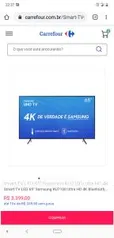 Smart TV LED 65" Samsung RU7100 Ultra HD 4K