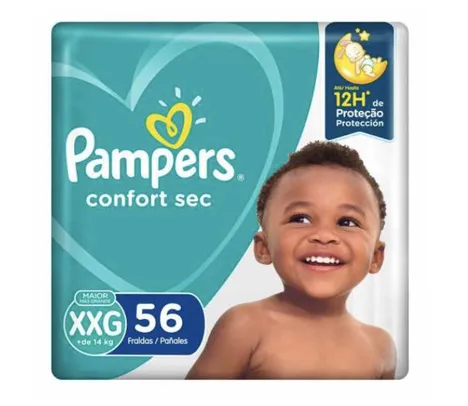 Fralda Pampers Confort Sec Super Tamanho XXG 56 Unidades