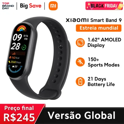 [Com taxa] Versão global Xiaomi Smart Band 9 Tela AMOLED de 1,62