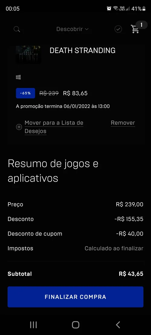 Imagem na descrição da promoção