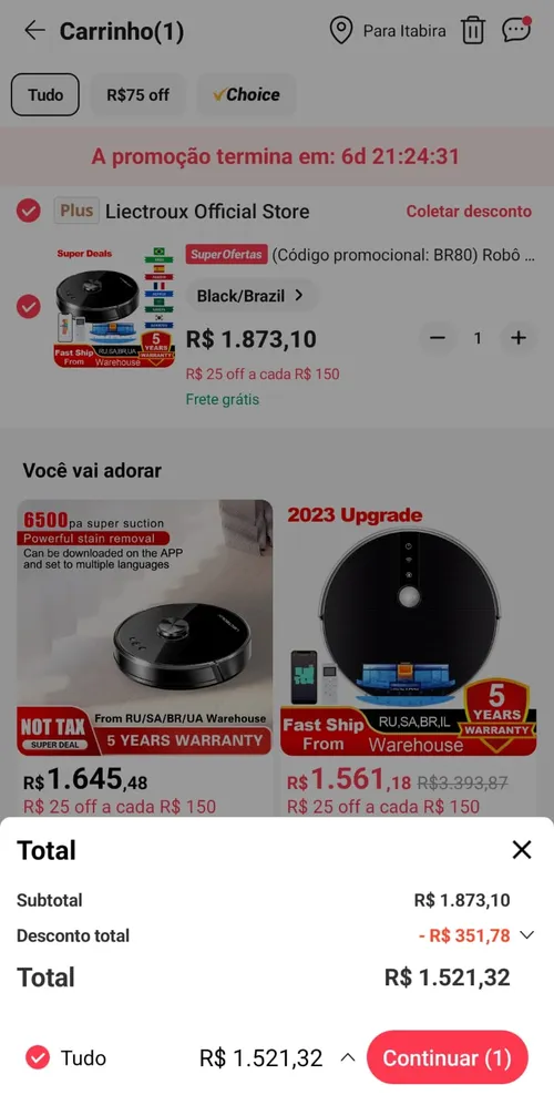 Imagem na descrição da promoção