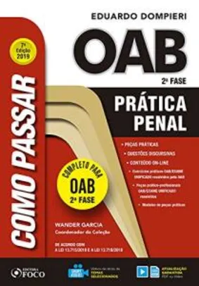 Como passar na OAB: prática penal - 7ª edição - 2019 (Português) | R$45