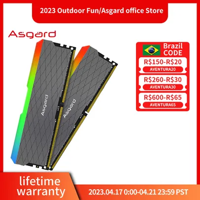 Memória Ram Asgard, ddr4, 8gbx2, 3200mhz, RGB