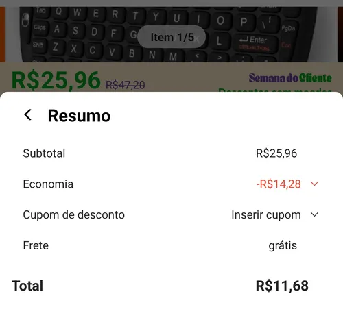 Imagem na descrição da promoção