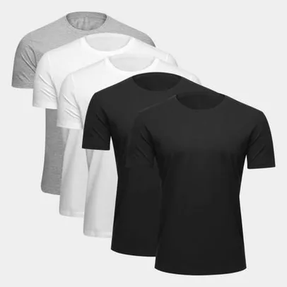 Saindo por R$ 79,99: Kit 5 camisetas básicas masculina | Pelando