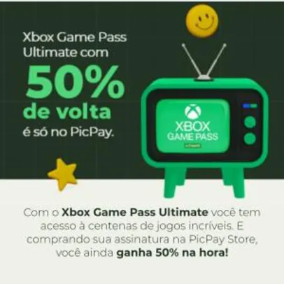 (Selecionados Pic Pay) Xbox Game Pass com 50% de volta