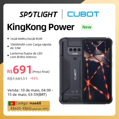 Smartphone Cubot KingKong Power | 256GB + 16GB (8GB estendido)