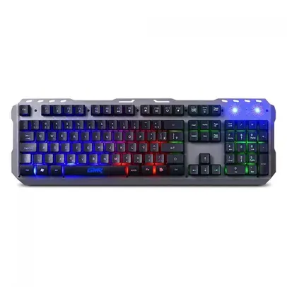 Teclado Gamer Multilaser, LED Rainbow, Base Metal, ABNT2, GK300