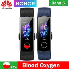 Huawei Honor Band 5 Pulseira Inteligente Dar a Frequência Cardíaca Oxímetro Magic Color Touch Screen etect - R$116