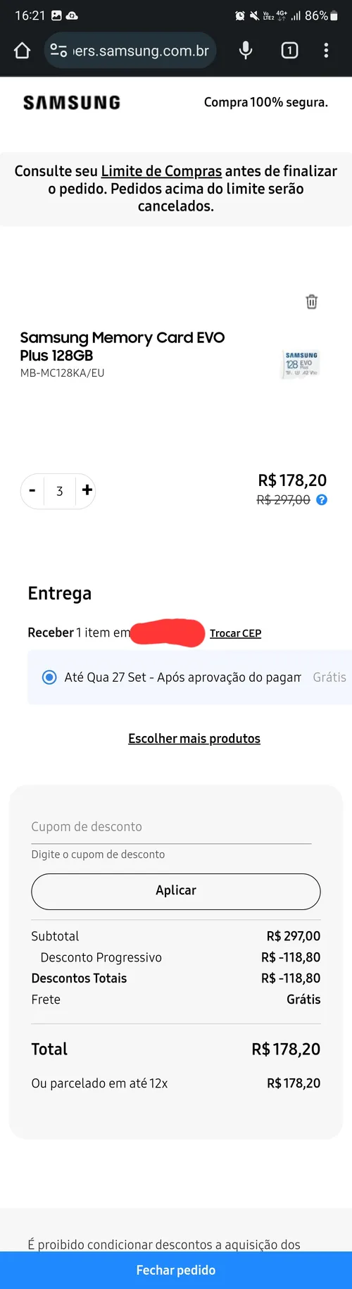 Imagem na descrição da promoção